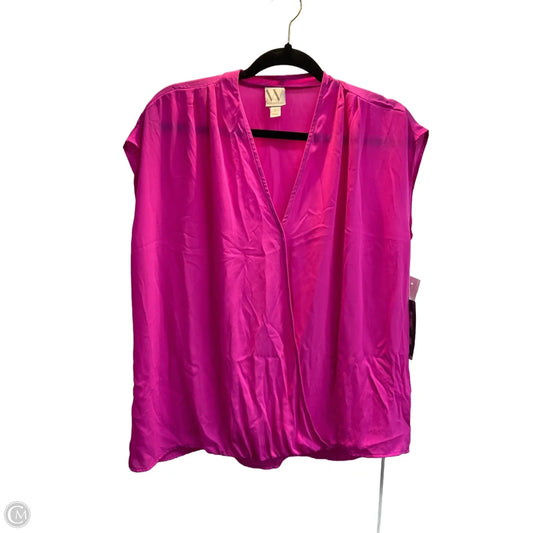 Top Short Sleeve By Worthington In Pink, Size: L