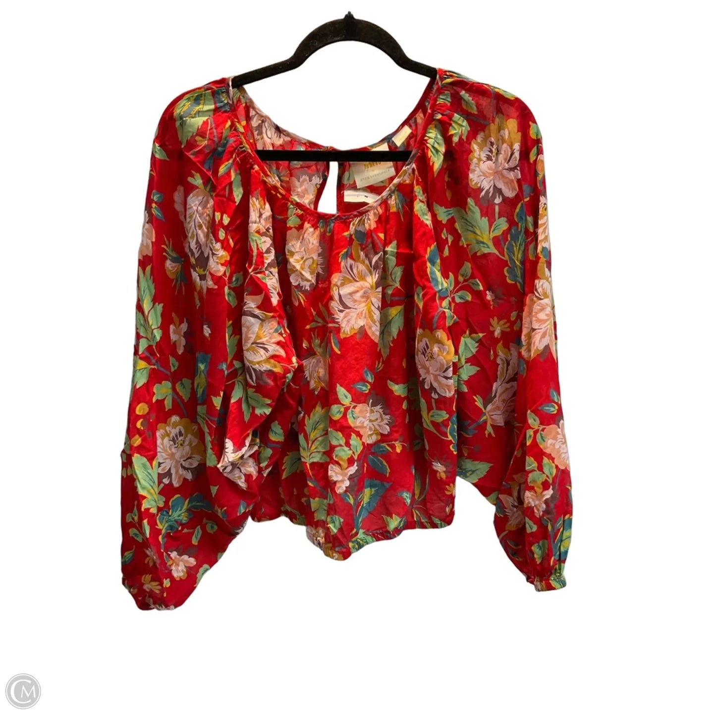 Blouse Long Sleeve By Maeve In Floral Print, Size: M
