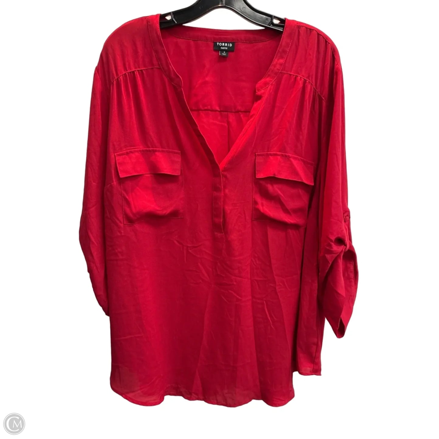 Top 3/4 Sleeve By Torrid In Red, Size: 3x