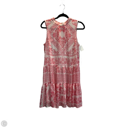 Dress Party Midi By Calvin Klein In Pink & White, Size: M
