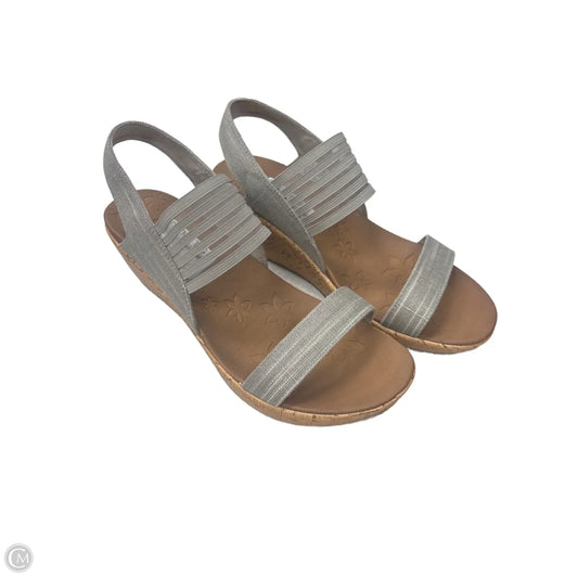 Sandals Heels Wedge By Skechers In Grey, Size: 11