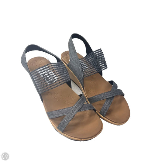 Sandals Heels Wedge By Skechers In Black, Size: 11