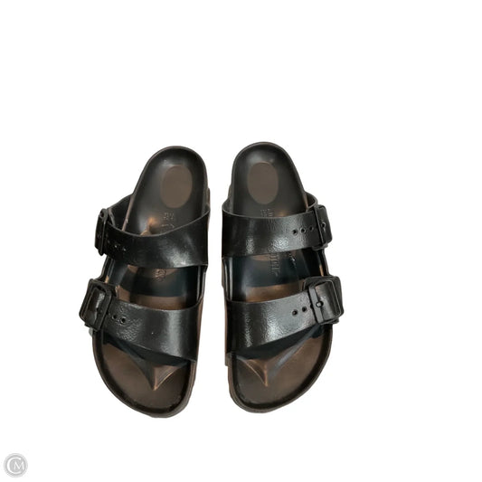 Sandals Flats By Birkenstock In Black, Size: 9