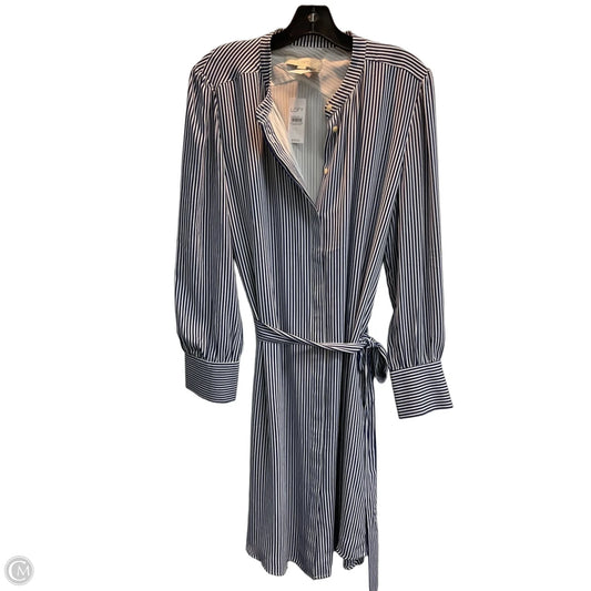 Dress Casual Midi By Loft In Blue & White, Size: L
