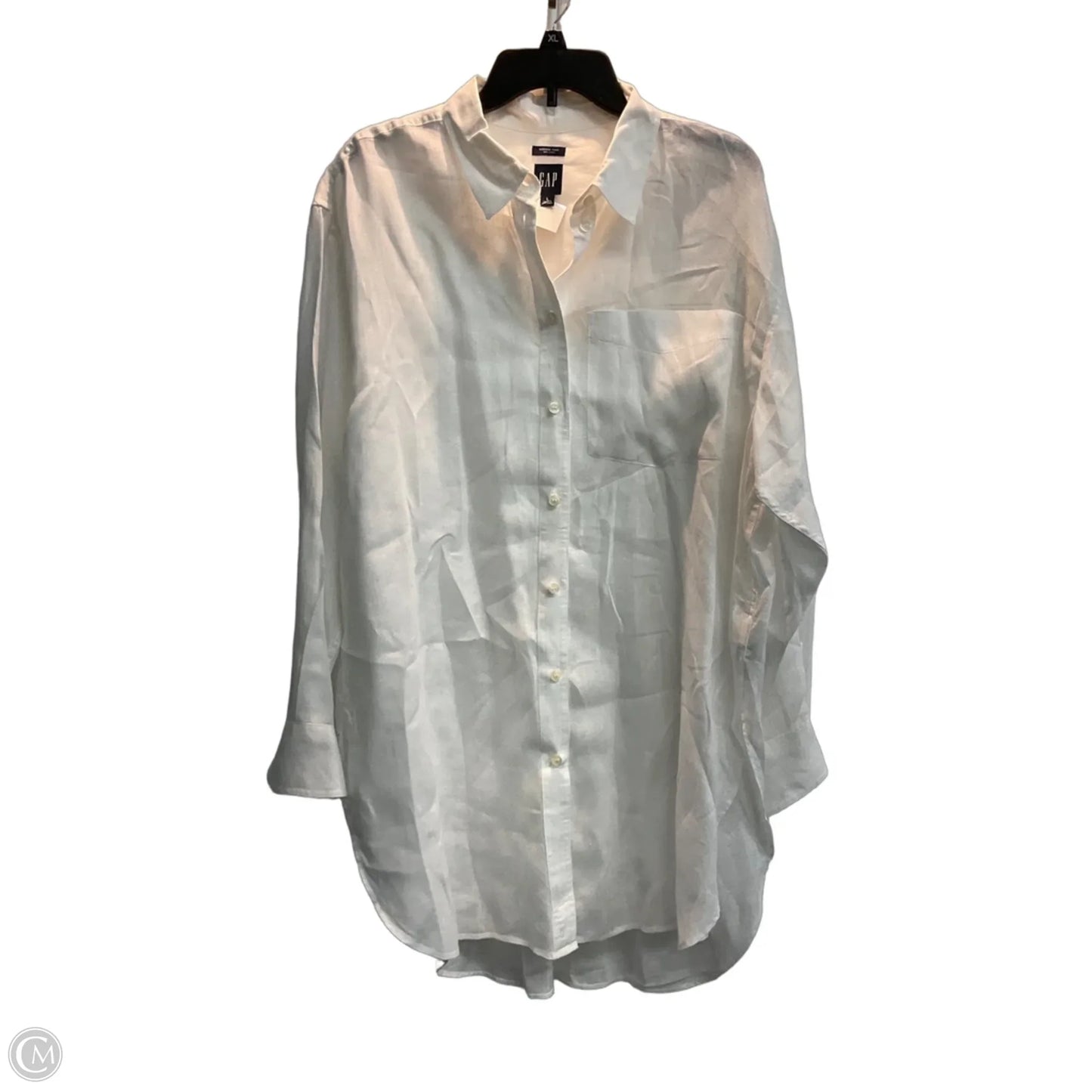 Tunic Long Sleeve By Gap In White, Size: L