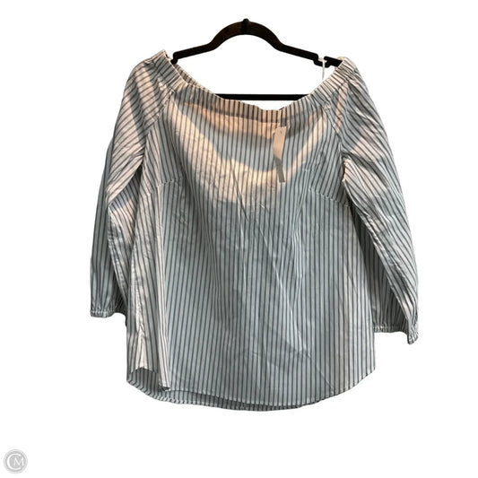 Blouse Long Sleeve By White House Black Market In Striped Pattern, Size: L
