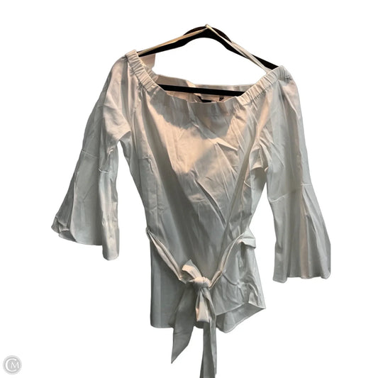 Blouse Long Sleeve By White House Black Market In White, Size: L