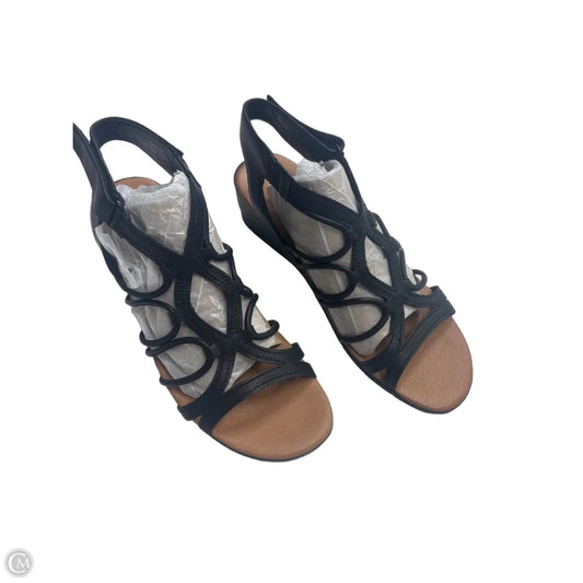 Sandals Heels Wedge By Bare Traps In Black, Size: 11