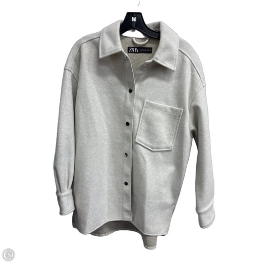 Jacket Shirt By Zara In Beige, Size: M