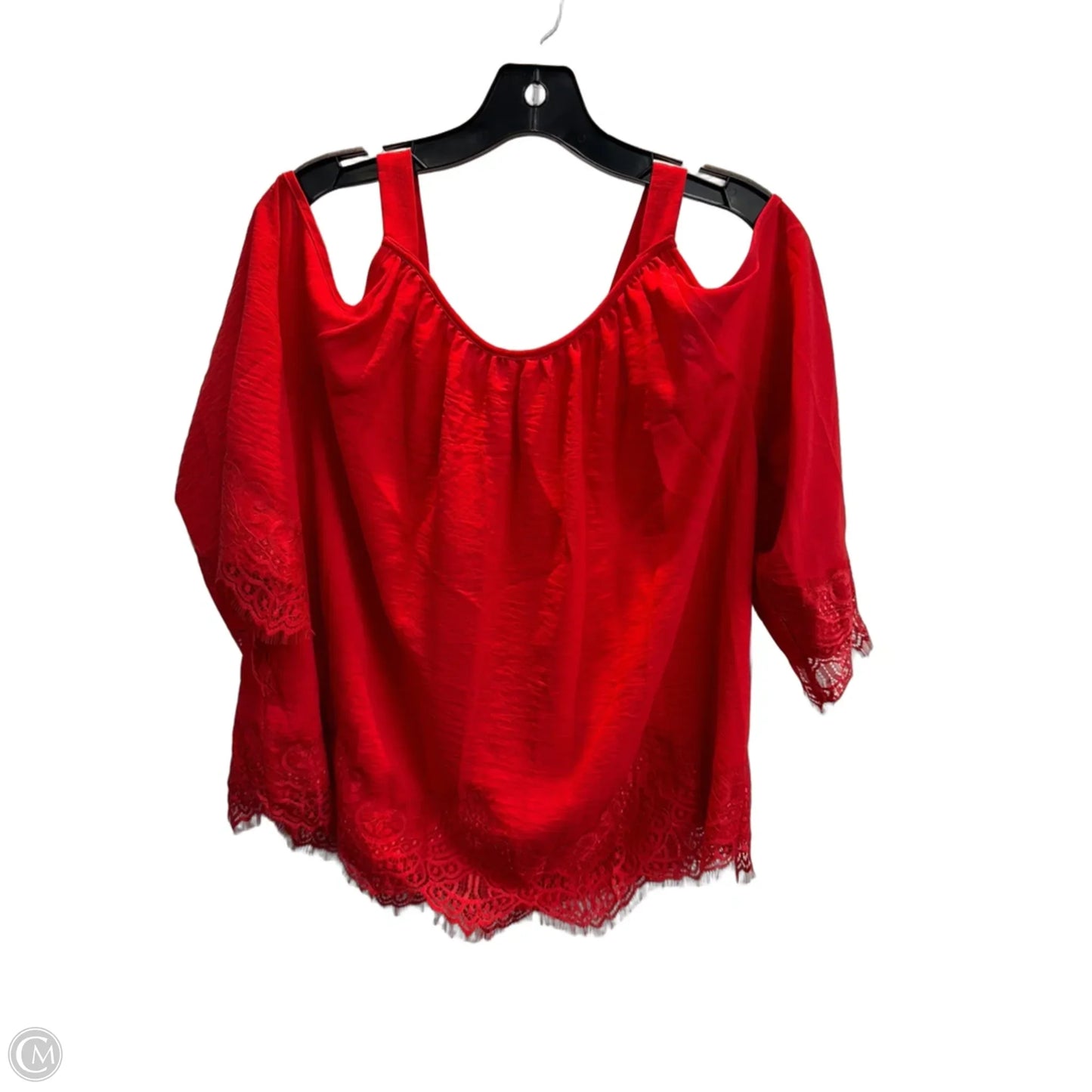 Top Long Sleeve By Cato In Red, Size: L