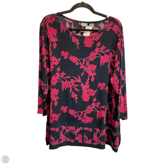 Top Long Sleeve By Chicos In Floral Print, Size: Xl