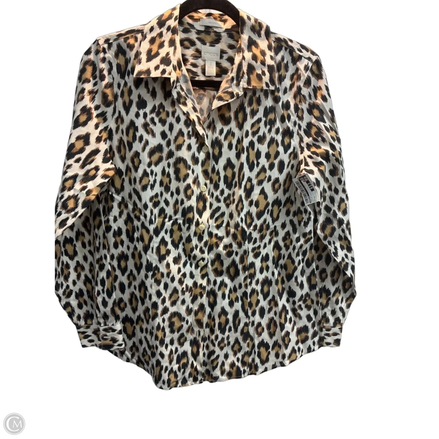 Top Long Sleeve By Chicos In Animal Print, Size: M