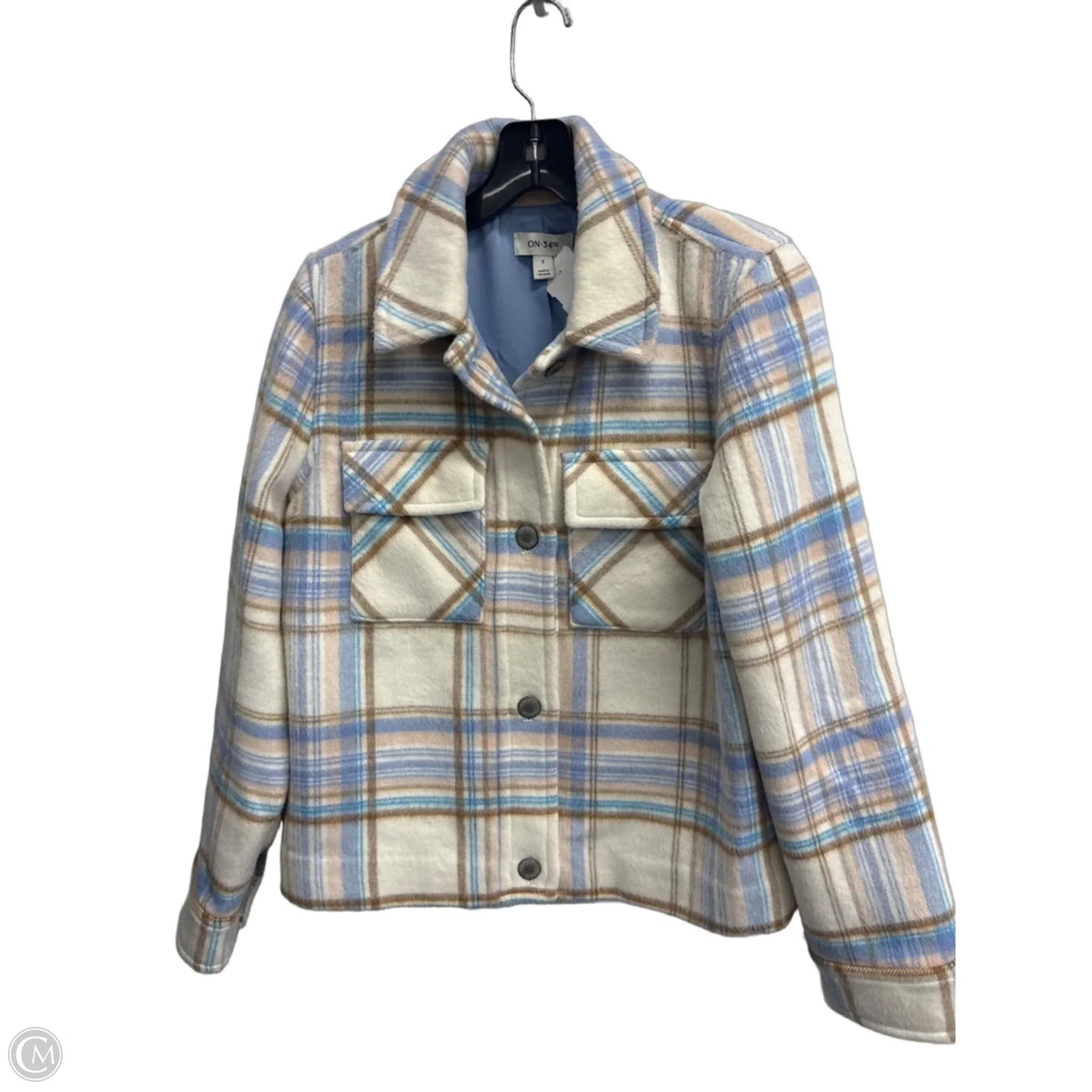 Jacket Fleece By On 34th In Plaid Pattern, Size: S