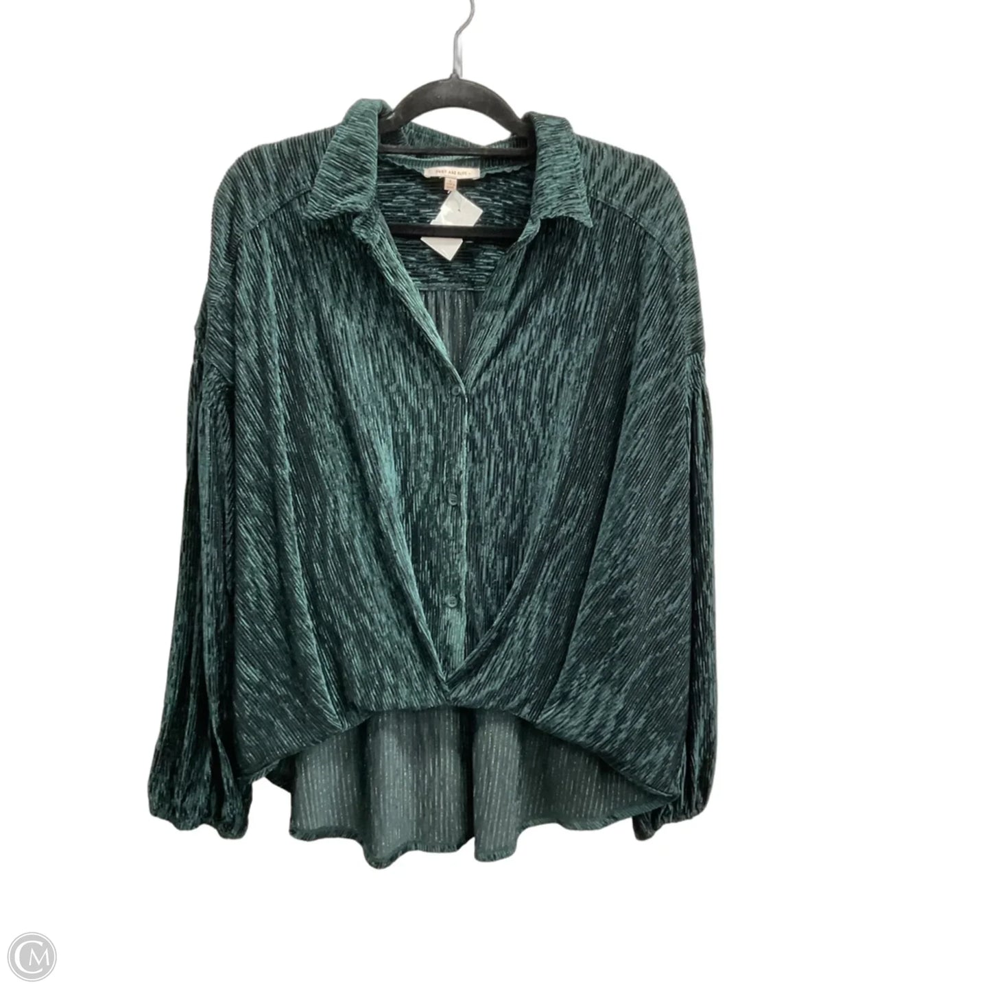 Top Long Sleeve By Skies Are Blue In Green, Size: L