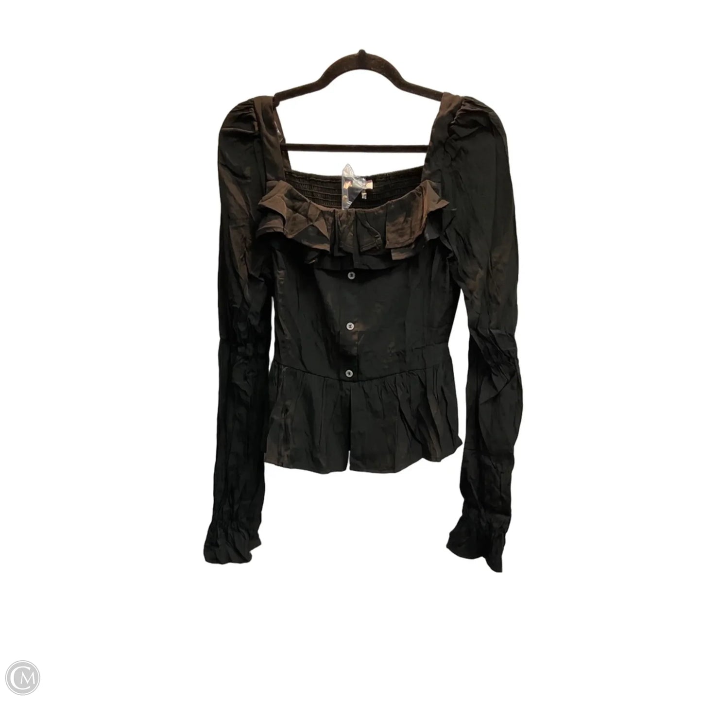 Blouse Long Sleeve By Andree By Unit In Black, Size: L