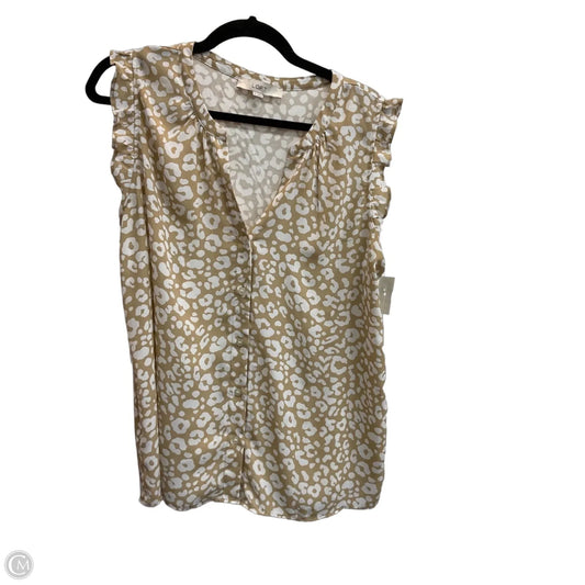 Top Short Sleeve By Loft In Animal Print, Size: L