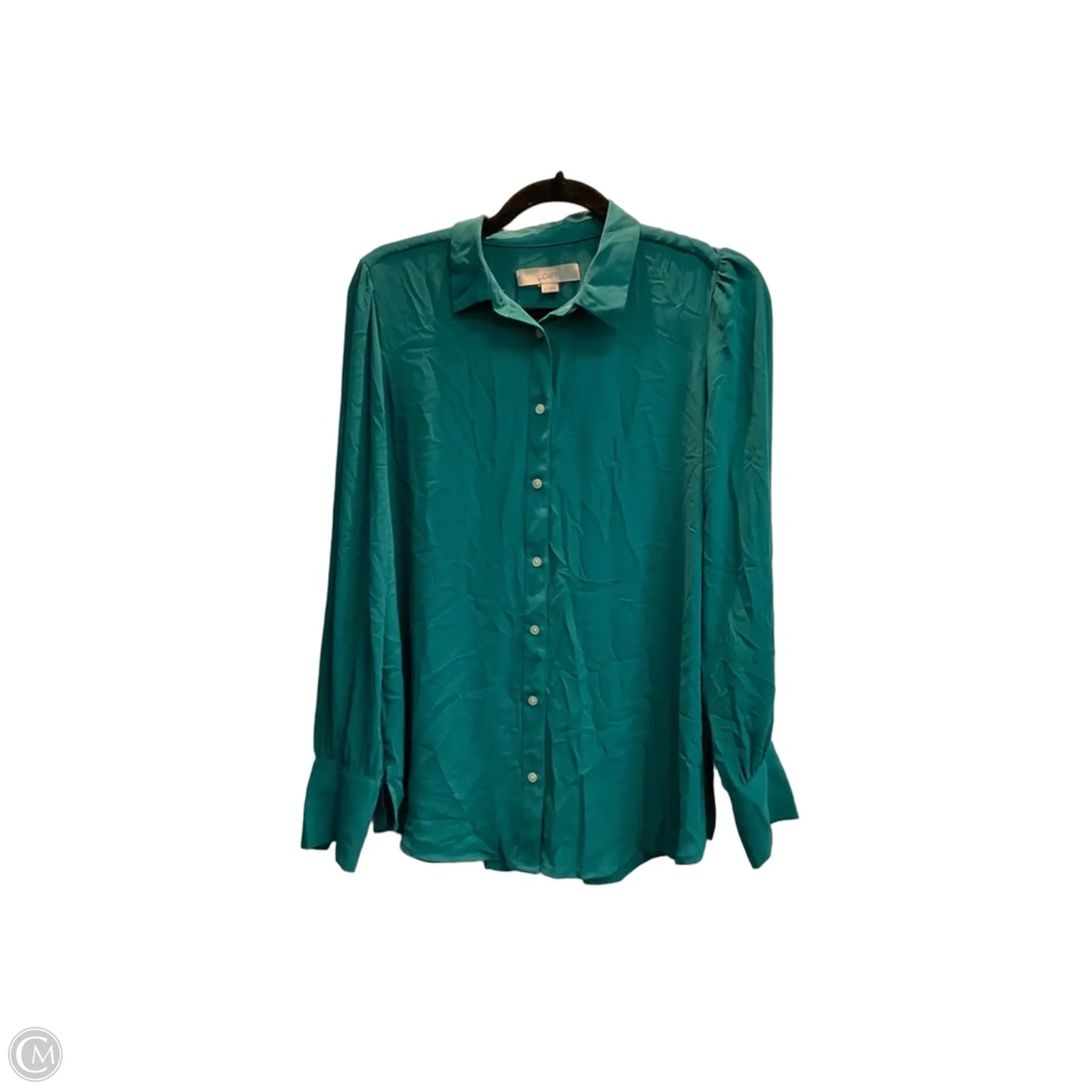 Blouse Long Sleeve By Loft In Teal, Size: M