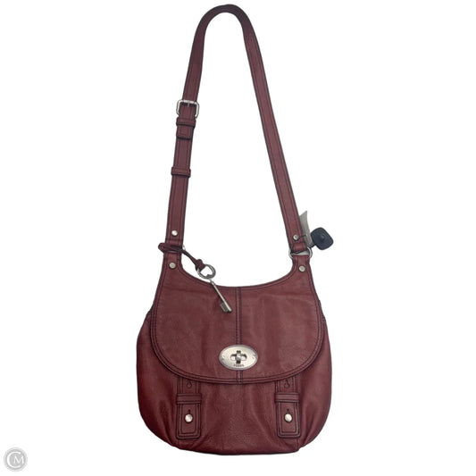 Crossbody Leather By Fossil, Size: Medium
