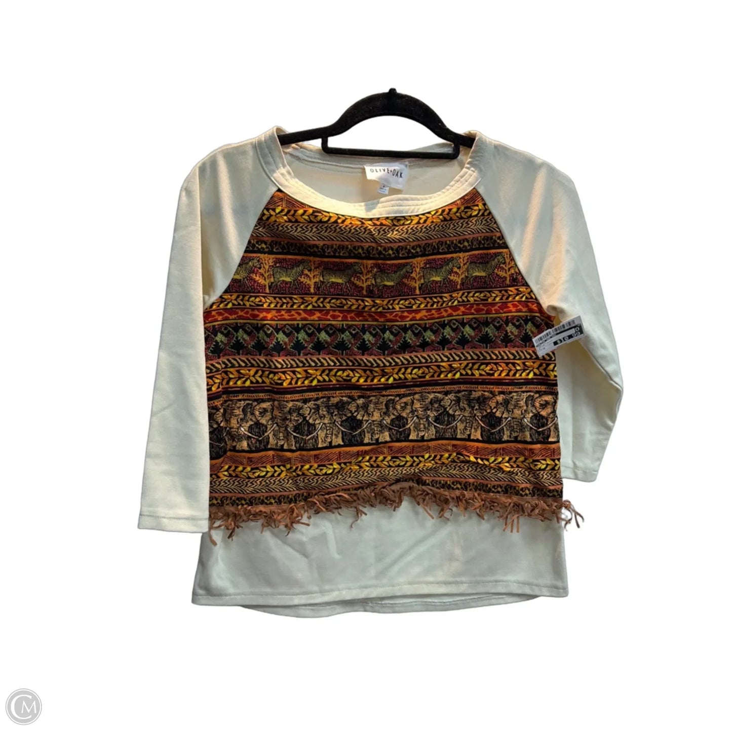Top Long Sleeve By Olive And Oak In Animal Print, Size: M