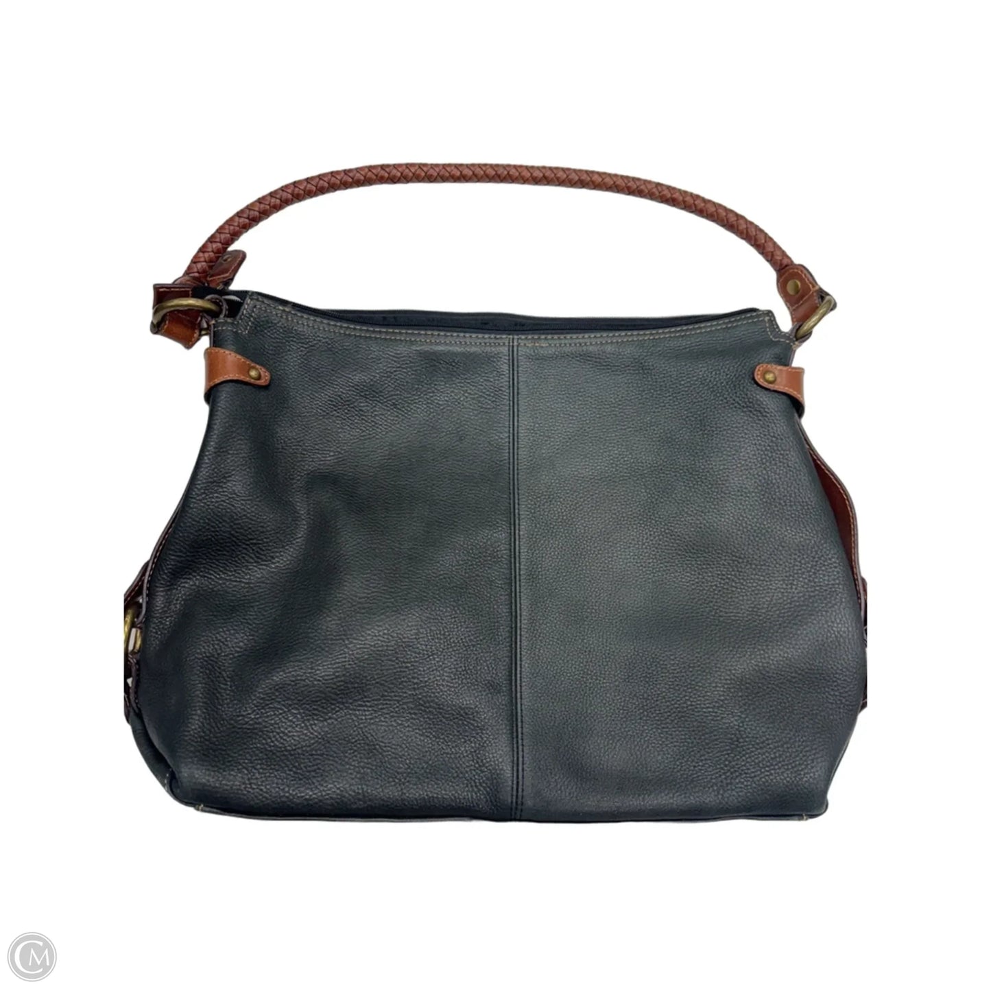 Handbag Leather By Fossil, Size: Medium