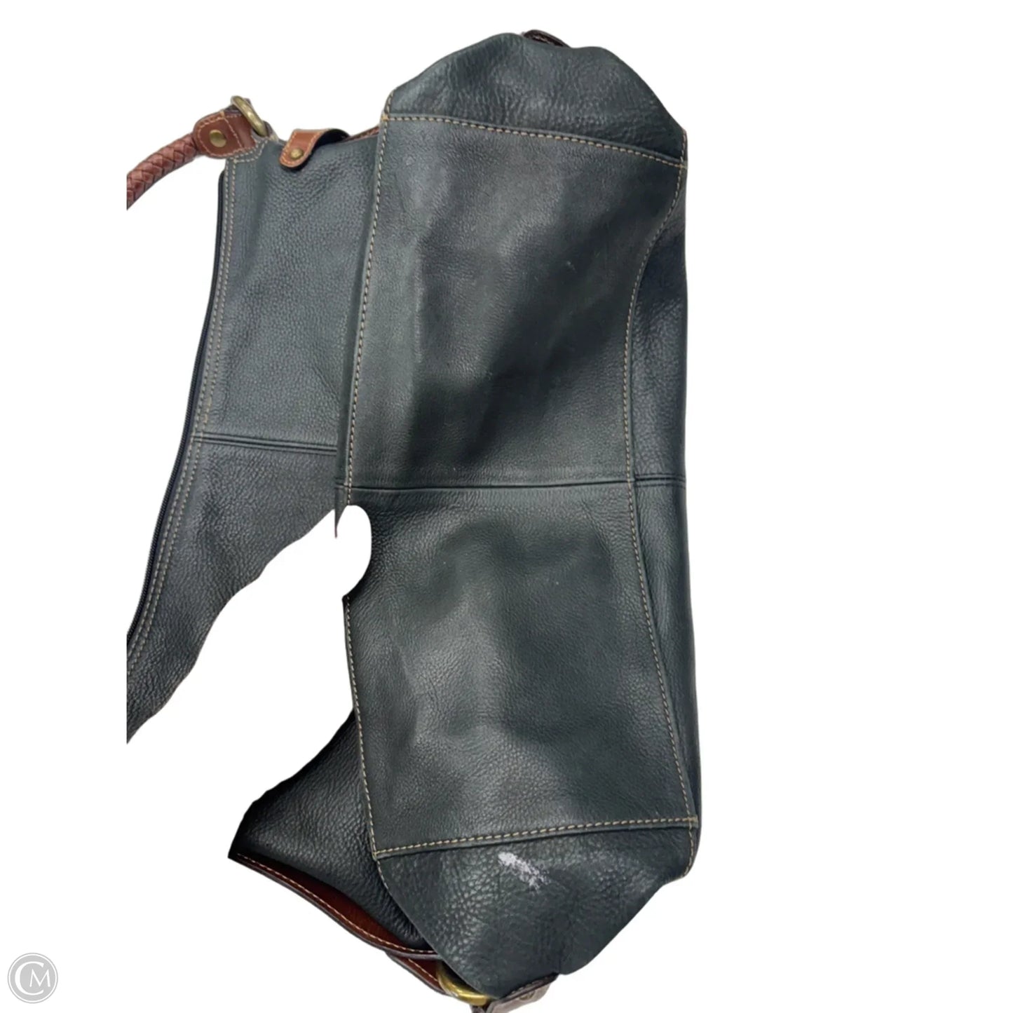 Handbag Leather By Fossil, Size: Medium