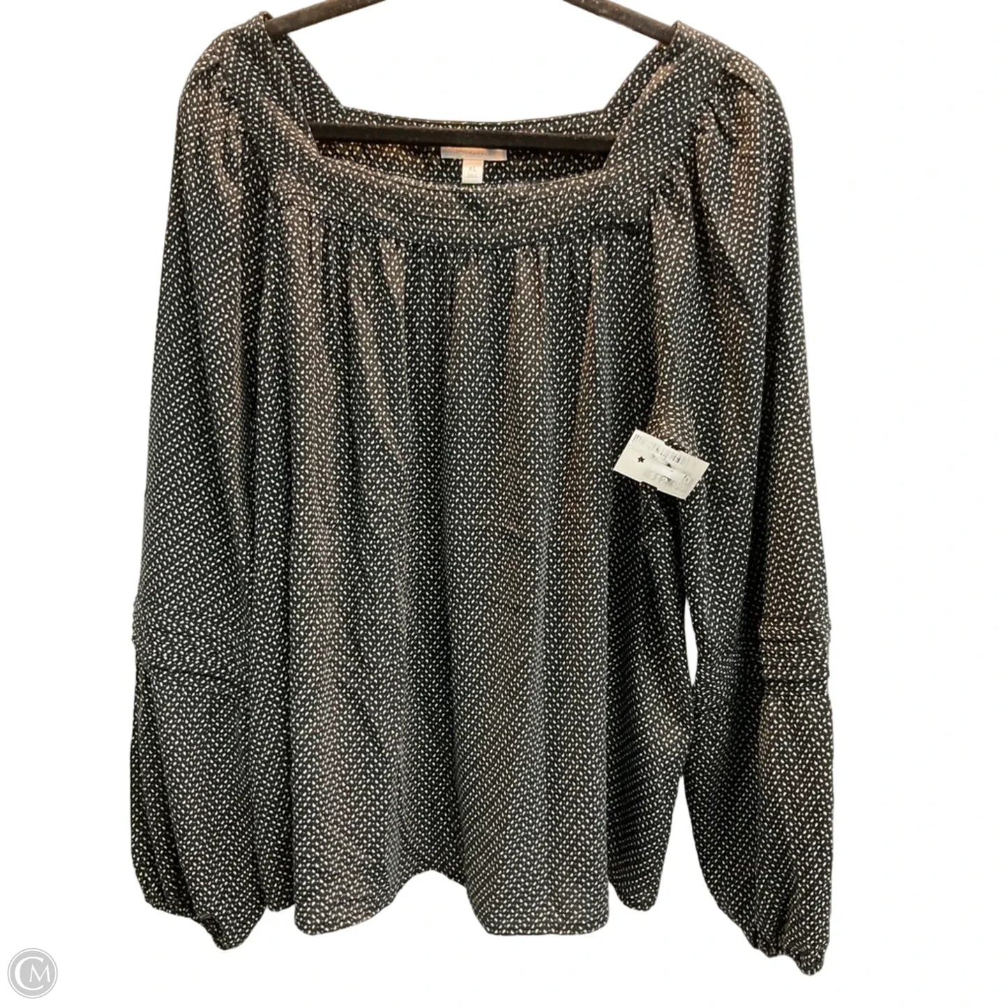 Blouse Long Sleeve By Lc Lauren Conrad In Black & Cream, Size: Xl