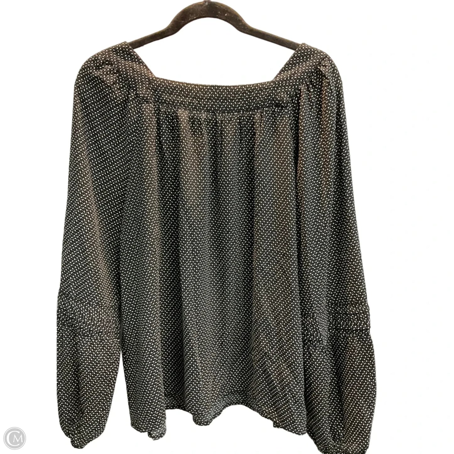 Blouse Long Sleeve By Lc Lauren Conrad In Black & Cream, Size: Xl