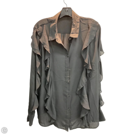 Blouse Long Sleeve By Who What Wear In Black, Size: Xxl