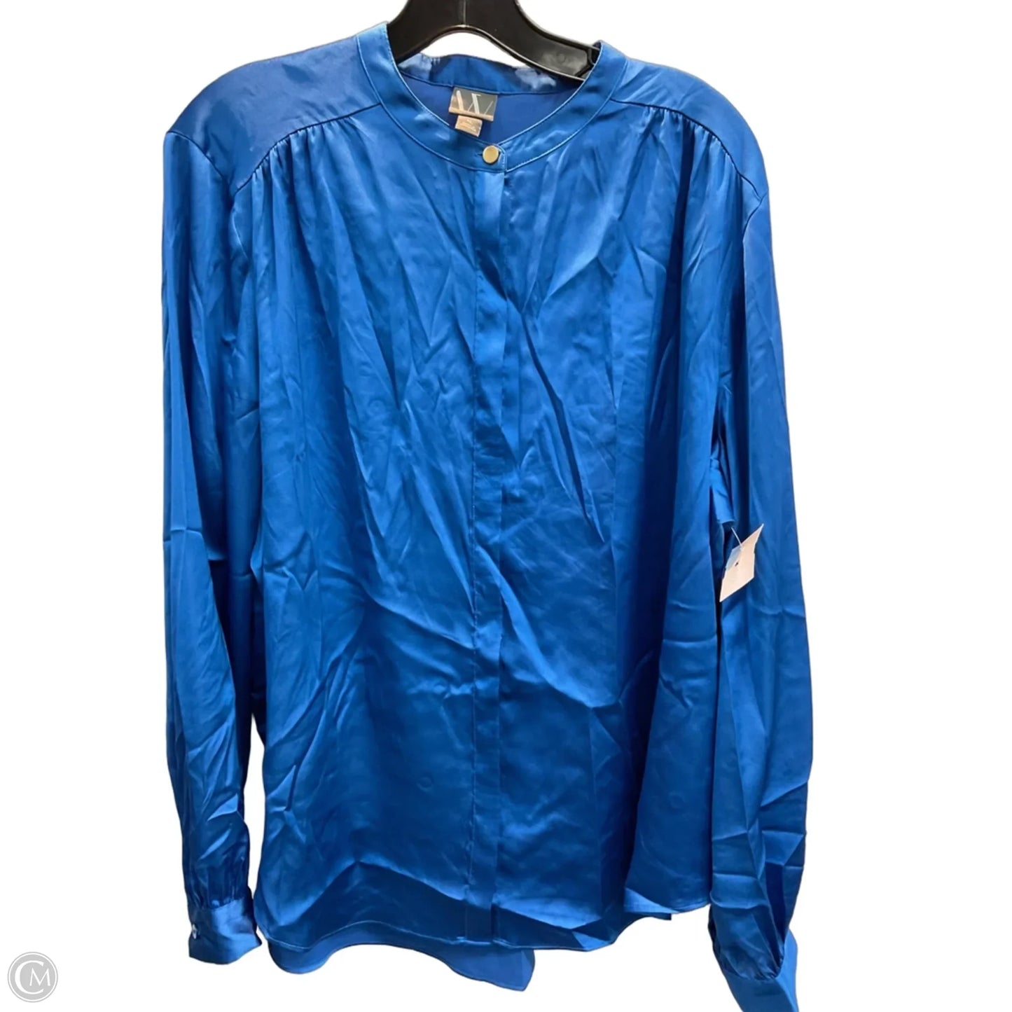 Blouse Long Sleeve By Worthington In Blue, Size: Xl