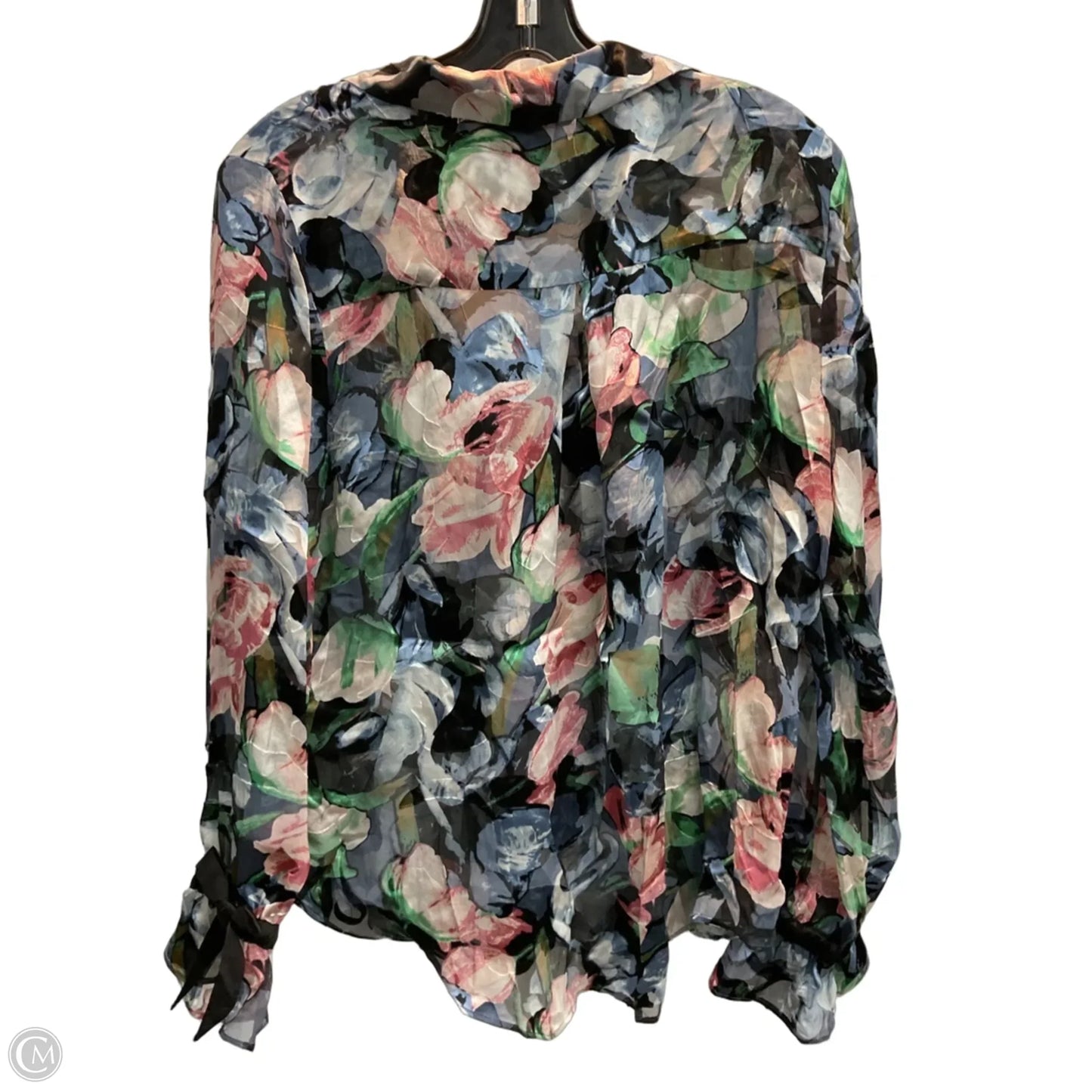 Blouse Long Sleeve By White House Black Market In Floral Print, Size: S