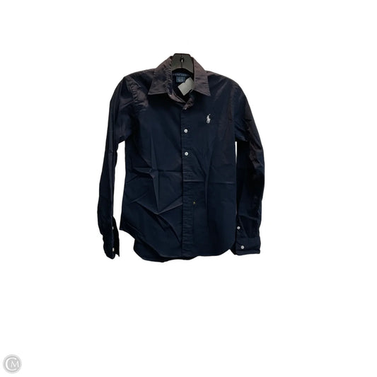 Blouse Long Sleeve By Ralph Lauren In Navy, Size: S