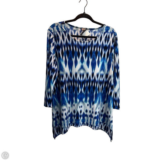 Top Long Sleeve By Chicos In Multi-colored, Size: Xl