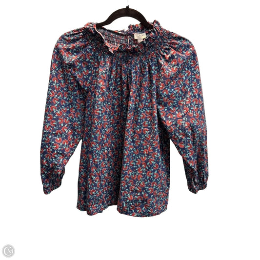 Top Long Sleeve By J. Crew In Floral Print, Size: S