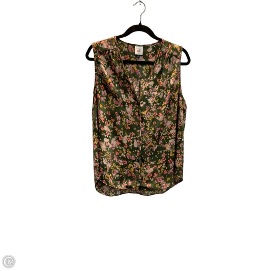Top Sleeveless By Cabi In Floral Print, Size: L