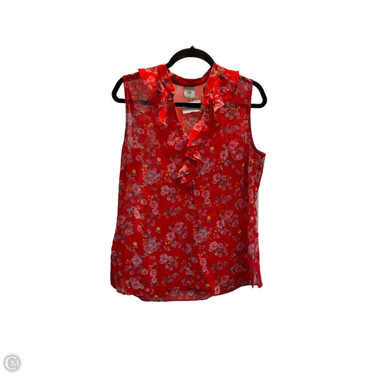 Top Sleeveless By Cabi In Floral Print, Size: M