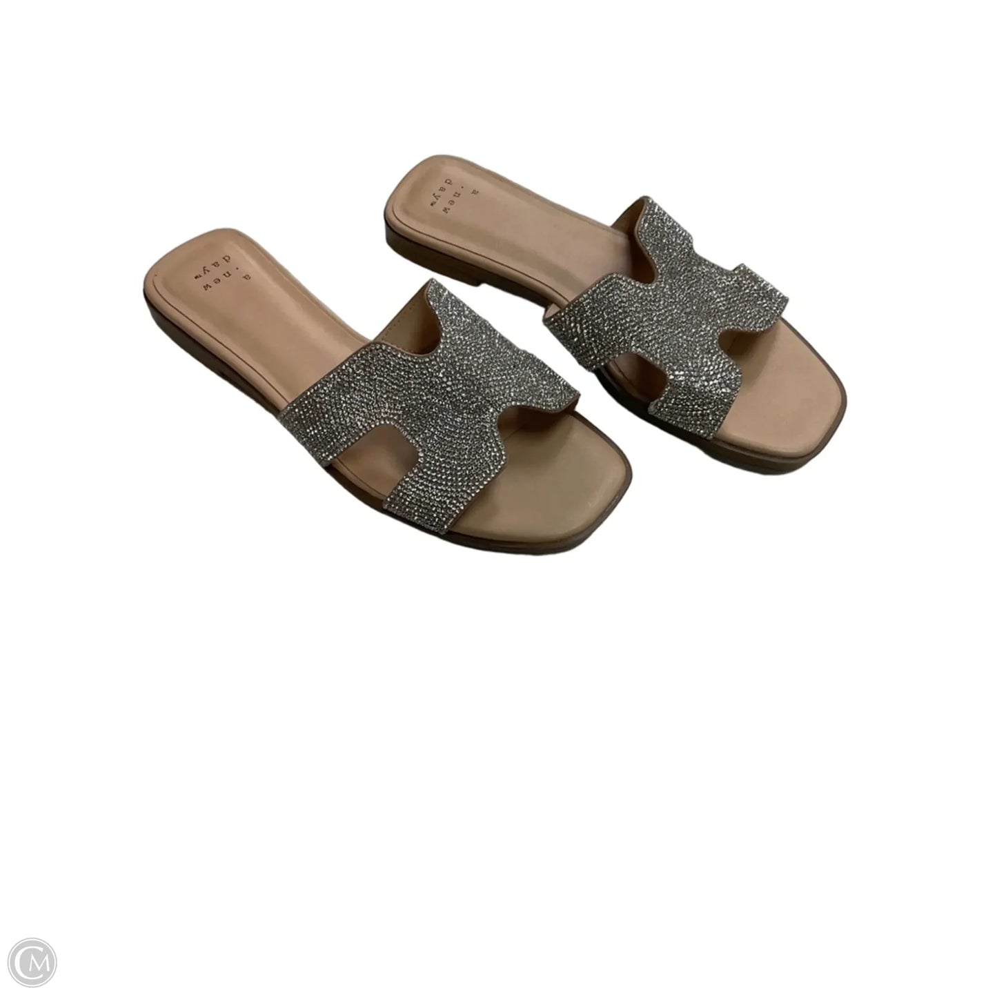 Sandals Flats By A New Day In Silver, Size: 6