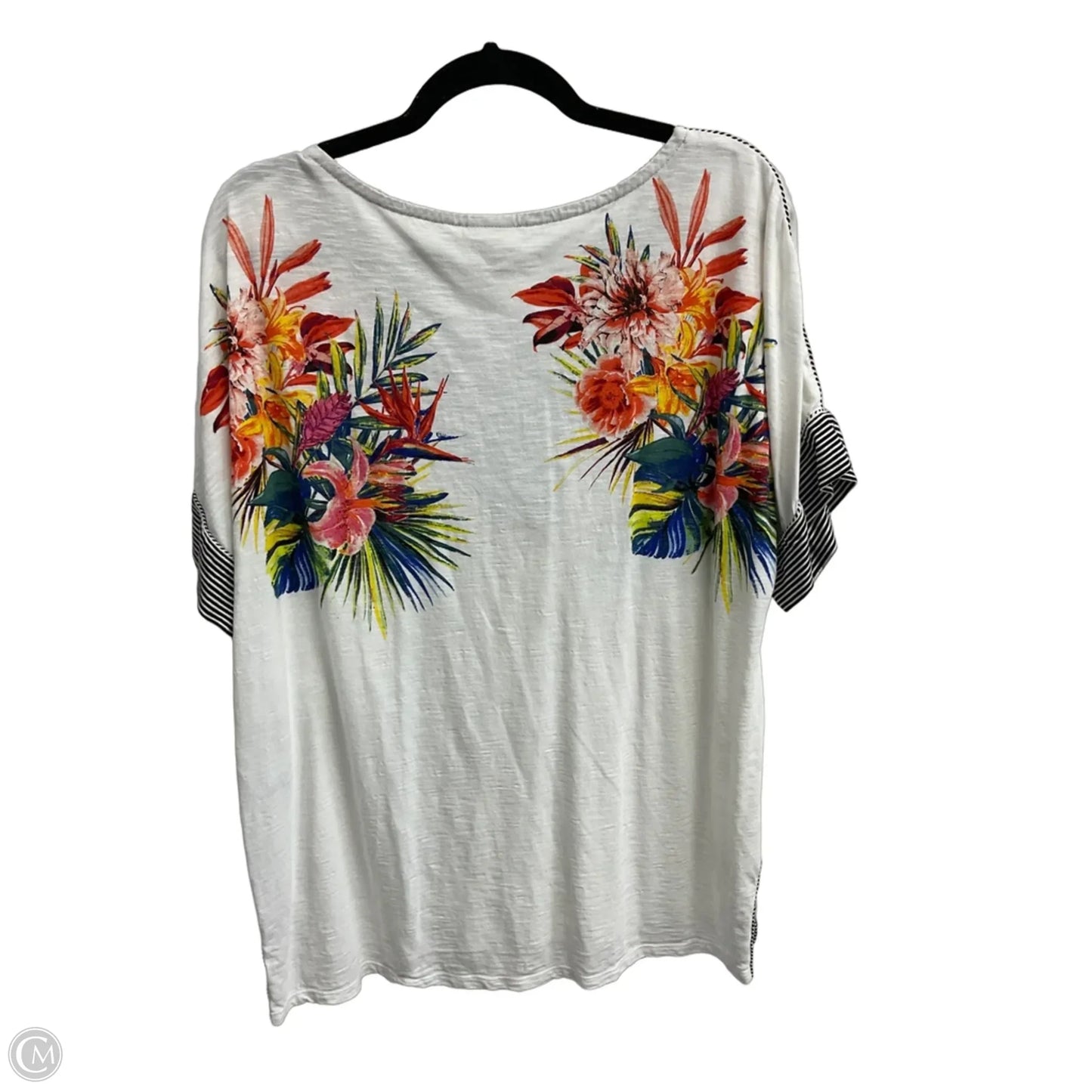 Top Short Sleeve By Chicos In Floral Print, Size: Xlp