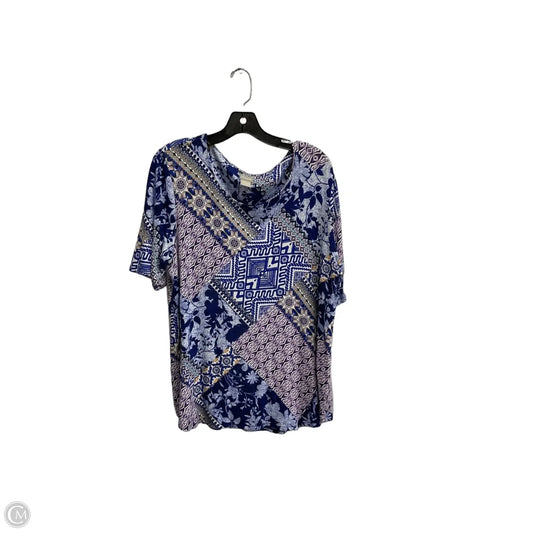 Top Short Sleeve By Chicos In Multi-colored, Size: Xl