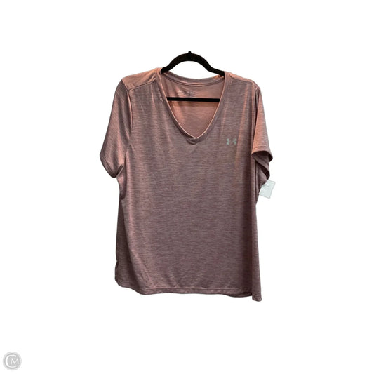 Athletic Top Short Sleeve By Under Armour In Mauve, Size: 1x