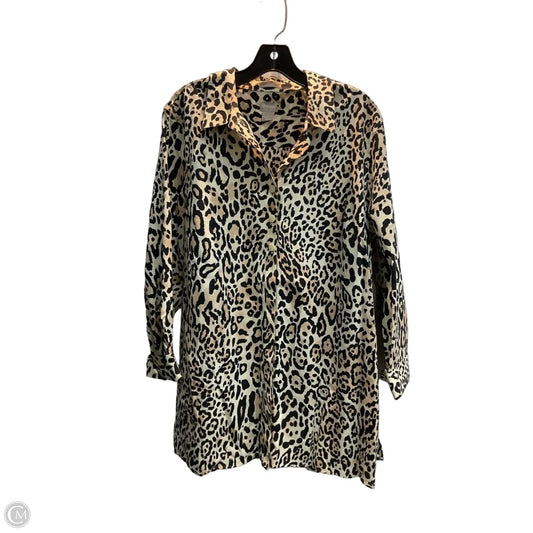 Blouse Long Sleeve By Chicos In Animal Print, Size: Xl