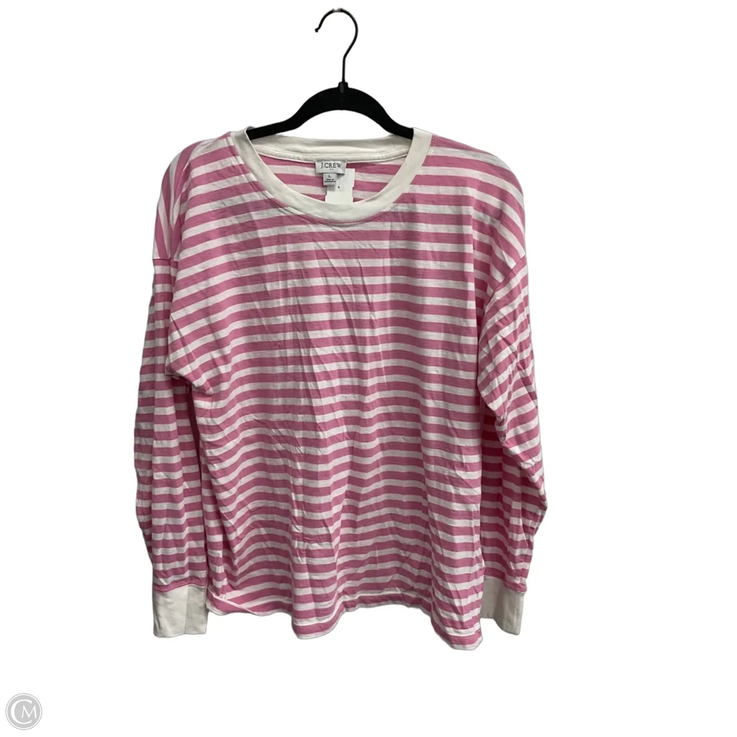 Top Long Sleeve Basic By J. Crew In Striped Pattern, Size: L