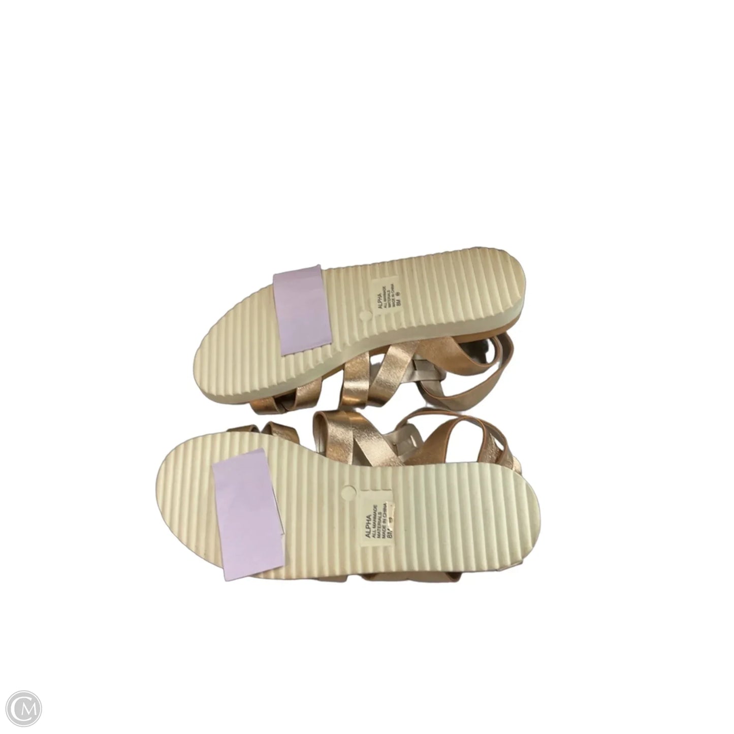 Sandals Flats By Clothes Mentor In Rose Gold, Size: 8