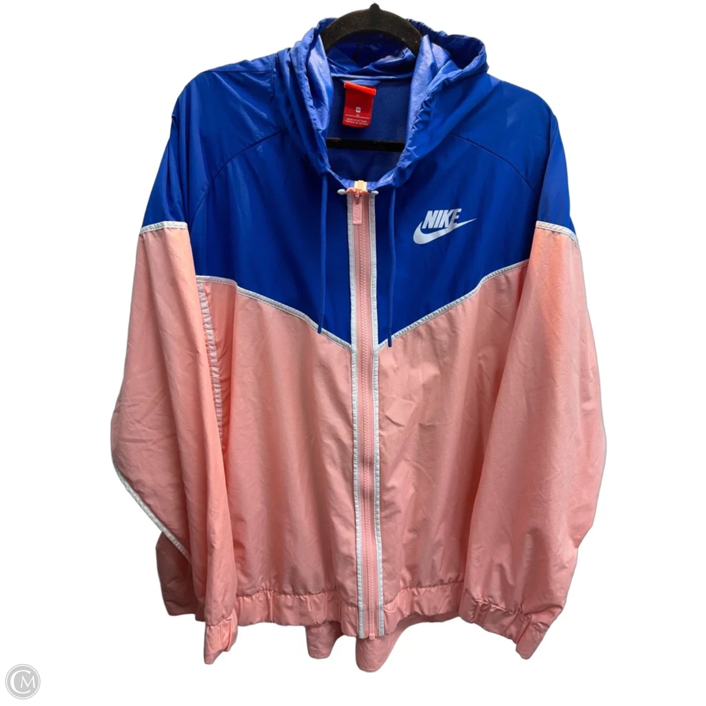 Jacket Windbreaker By Nike Apparel In Blue & Pink, Size: 3x