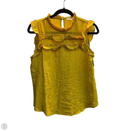 Top Sleeveless By E&m In Yellow, Size: M