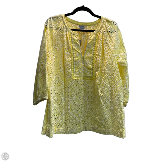 Top Long Sleeve By Chicos In Yellow, Size: L
