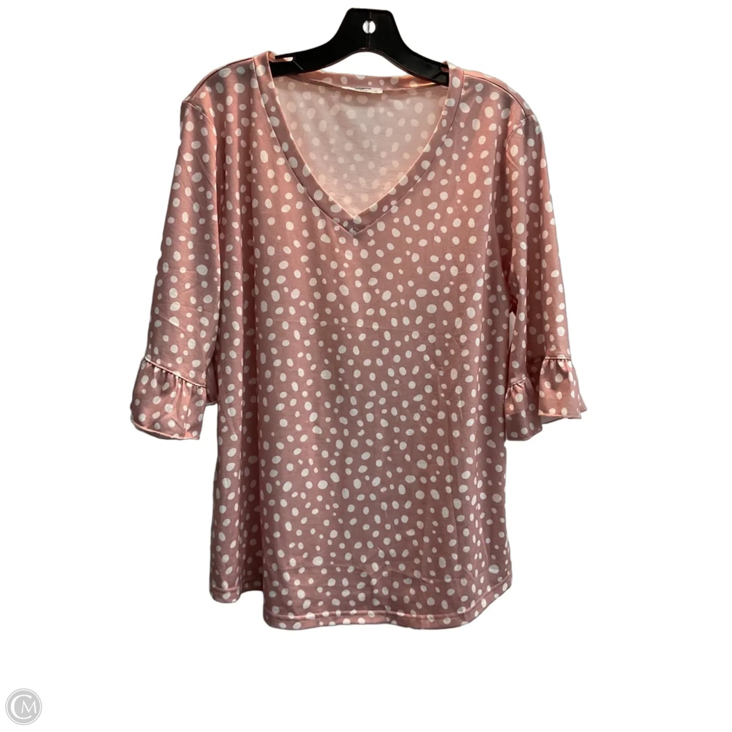 Top Short Sleeve By Zeagoo In Polkadot Pattern, Size: Xl