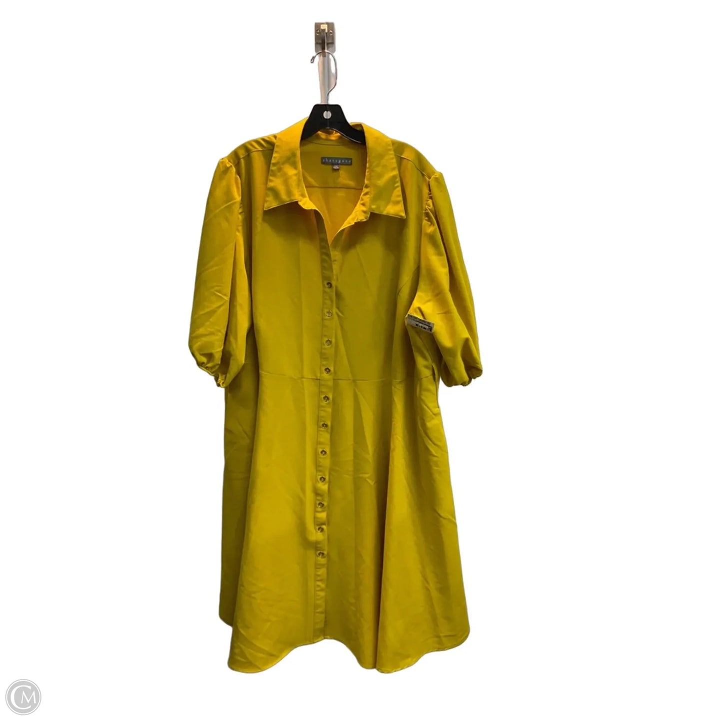 Dress Casual Midi By Sharagano In Yellow, Size: 3x