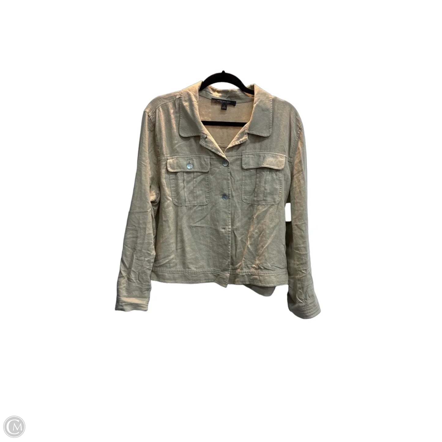 Jacket Shirt By Marc New York In Tan, Size: L