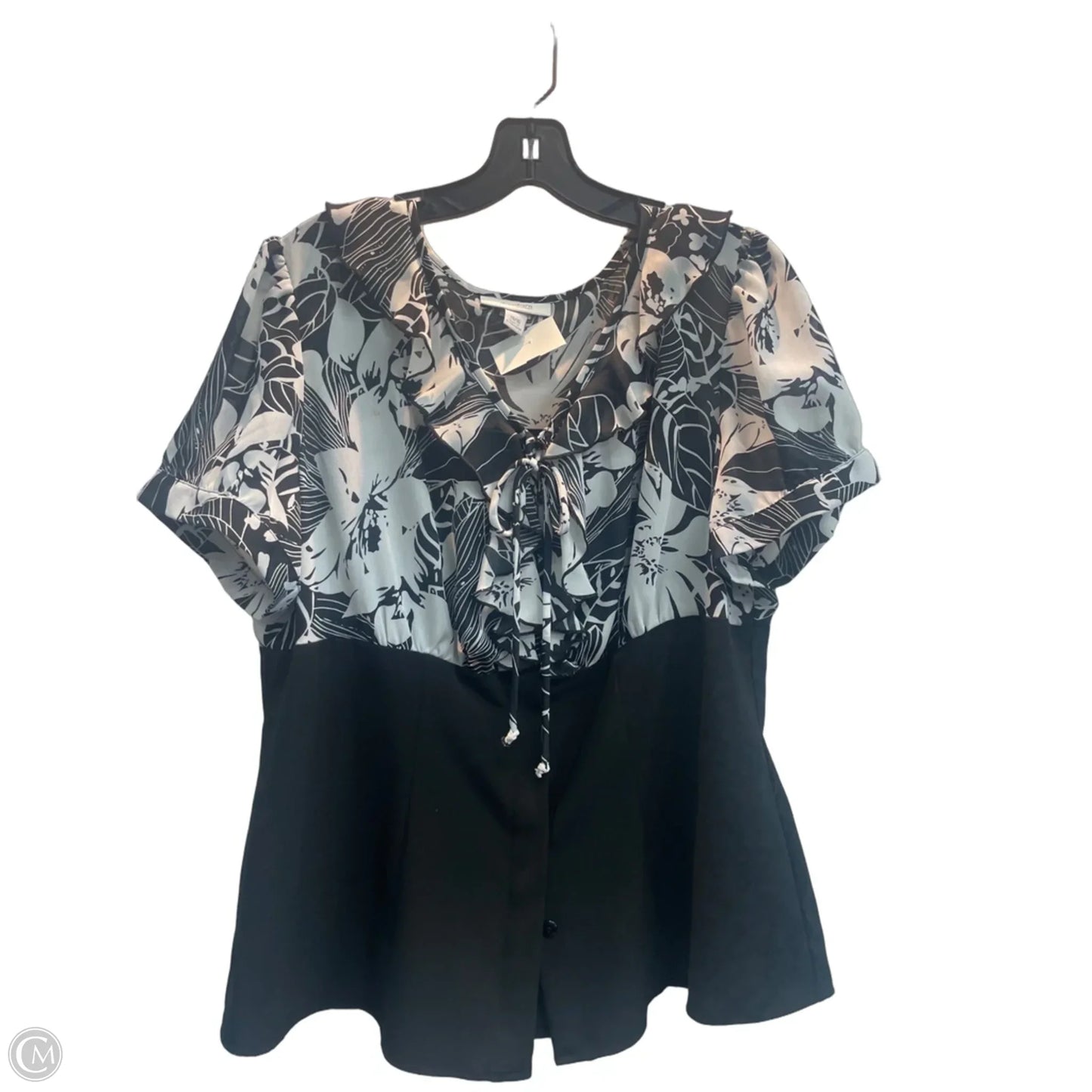Blouse Short Sleeve By Dressbarn In Floral Print, Size: Xl