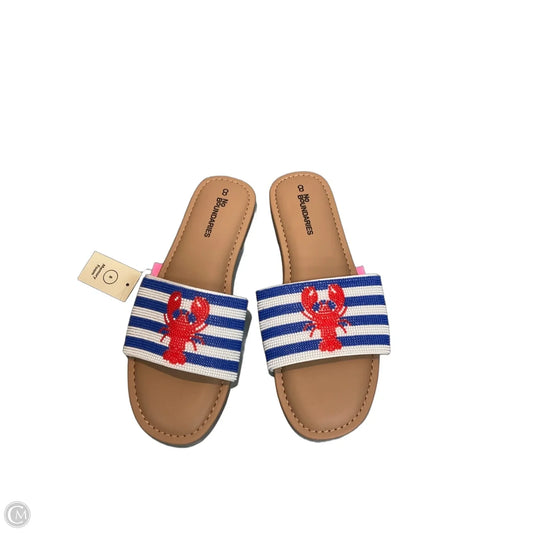 Sandals Flats By No Boundaries In Blue Red & White, Size: 8